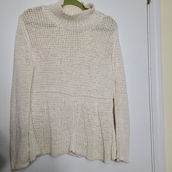 Pure Sweaters - Pure Handknit Mock Turtle Sweater Warm Cotton